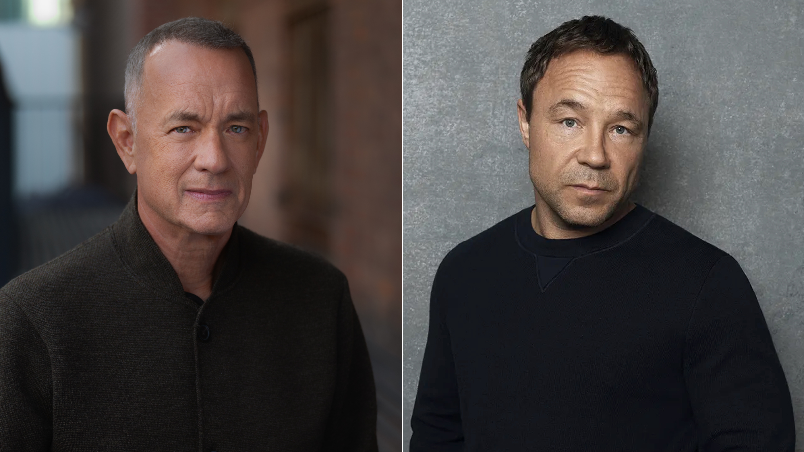 L R Tom Hanks supplied by Apple TV. Stephen Graham credit Joseph Sinclair.