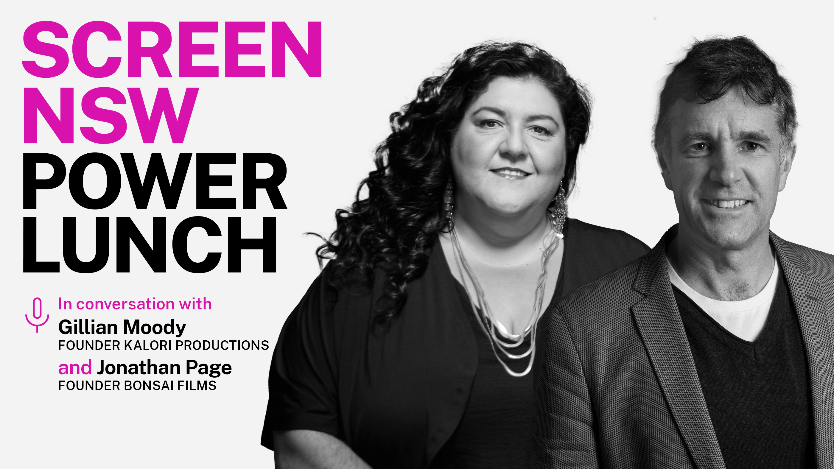 Screen NSW Power Lunch webinar: with Gillian Moody and Jonathan Page